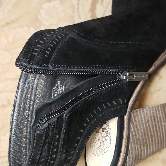 Vince Camuto women's black suede leather open toe Heels, Sandals ,size 7.5 - Picture 9 of 10